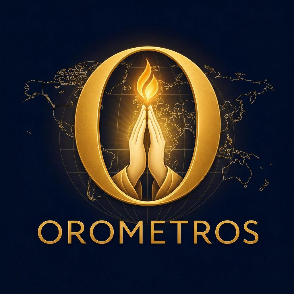 Logo OROMETROS sobre fundo escuro